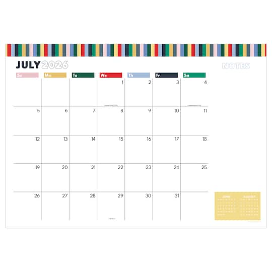 TF Publishing 2026-27 Long Weekend Desk Pad Monthly Blotter Calendar